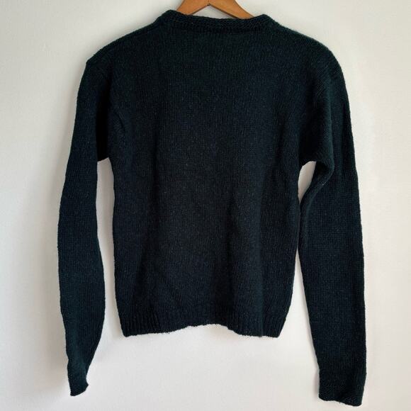 Vtg  J.G. Hook Emerald Green 100% Wool Women's Crewneck Sweater Size Large - Picture 10 of 11